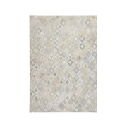 Tappeto in pelle Dazzle Grigio e Argento a rombi