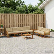 Set di divani da esterno con cuscino 8 pcs Naturale e Beige 3382411