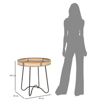 Tavolino Basso Ø60x60,5 cm in Metallo e Legno