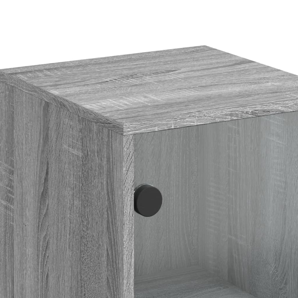 Credenza cassettiera cassettiera mobile contenitore organizer cucina soggiorno soggiorno con ante in vetro Sonoma 35 x 37 x 120 cm grigio 02_0030125