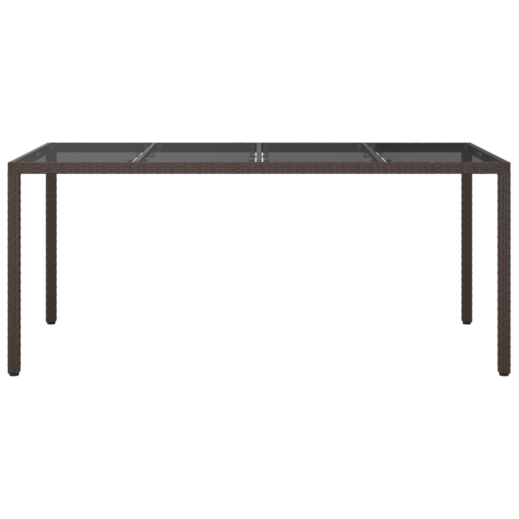 Tavolo da giardino marrone 190x90x75 cm polyrattan