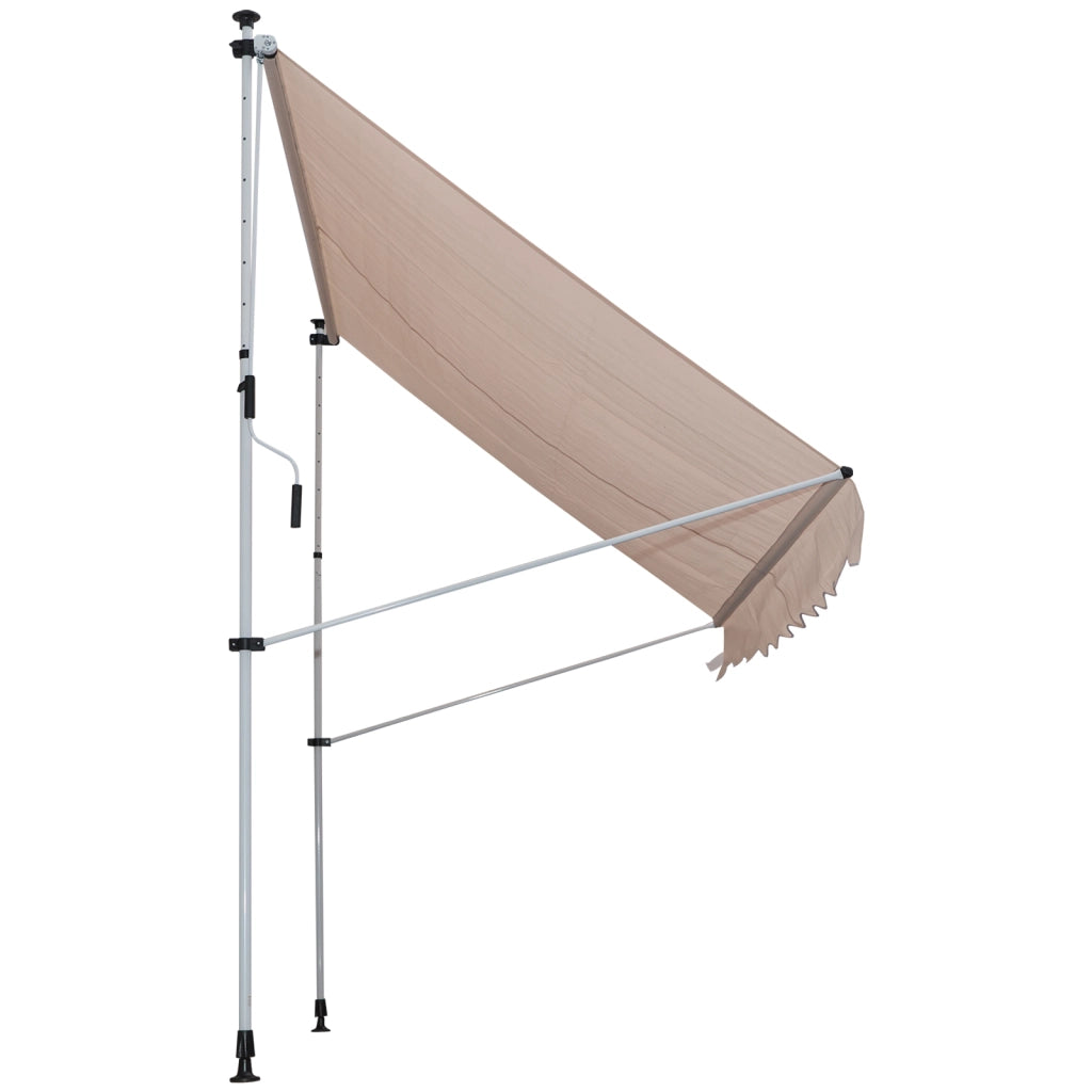 Tenda a braccio pieghevole con morsa fermo altezza regolabile 200x150cm colore bianco crema telaio in alluminio pratica per terrazza e balcone