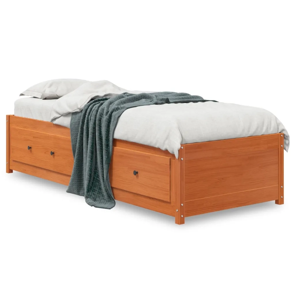 Dormeuse senza Materasso Marrone Cera 90x200 cm Legno di Pino 844478