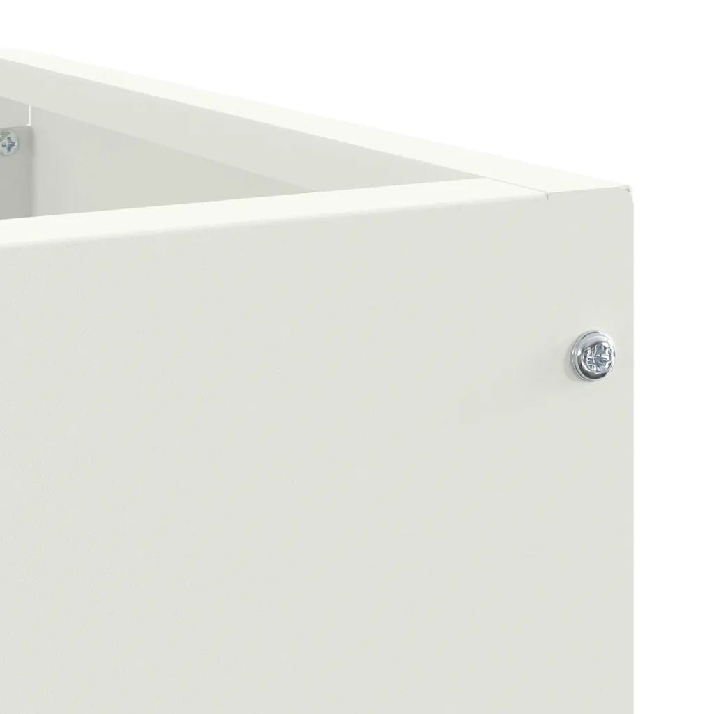 Vaso d'angolo-Fioriera-Contenitore per Piante Bianco 60 x 60 x 50 cm Acciaio