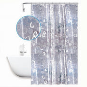 Trade Shop - Tenda Doccia Vasca Bagno Impermeabile 12 Ganci Effetto 2d Cuori 240x200 Cm 59810 -