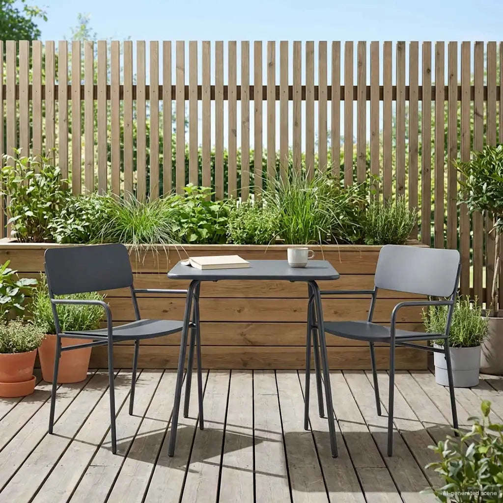 Sedie da giardino 2 pcs Antracite 51 x 55 x 81 cm Acciaio 42025097