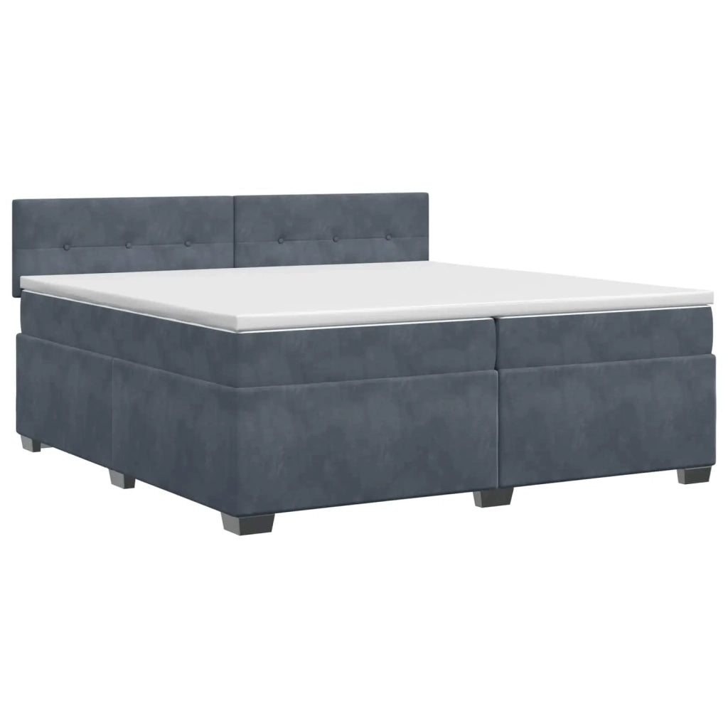Letto box spring con materasso Grigio Scuro 200 x 200 cm 3450783