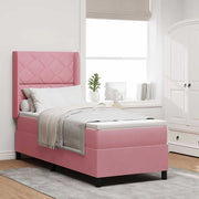 Letto a molle con materasso con led Rosa 80 x 200 cm Velluto