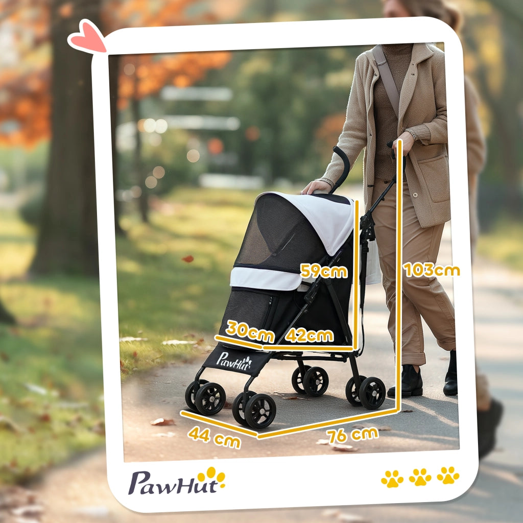 Passeggino per Cane ¨C Zephmum ¨C Grigio Chiaro Pieghevole Leggero 4 Ruote
