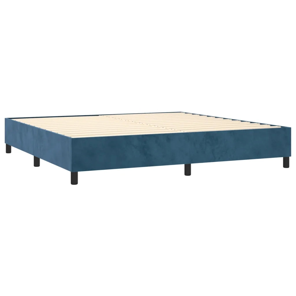 Letto a Molle con Materasso e LED Blu Scuro 200x200 cm 3136087