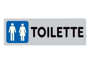 TARGHETTA ADESIVA TOILETTE UOMO/DONNA- - cm.15x5h. - 10 pezzi