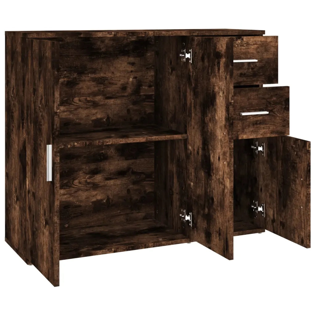 Credenza | Madia | Buffet da pranzo | Armadio da pranzo Rovere Fumo 91x29,5x75 cm in Legno Multistrato