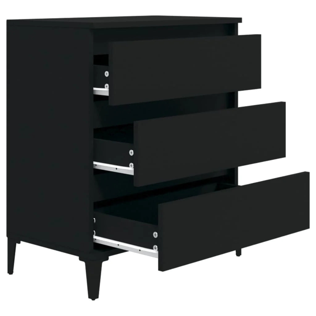 Buffet credenza cassettiera armadio mobile contenitore organizer per cucina soggiorno salotto 60 x 35 x 70 cm legno ingegnerizzato nero 02_0035983