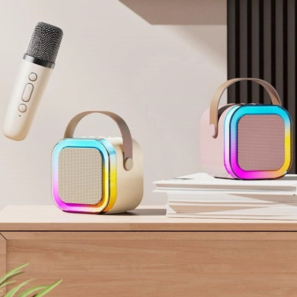 Trade Shop - Cassa Altoparlante Bluetooth Con Microfono Professionale Audio Piccola Per Casa Karaoke -