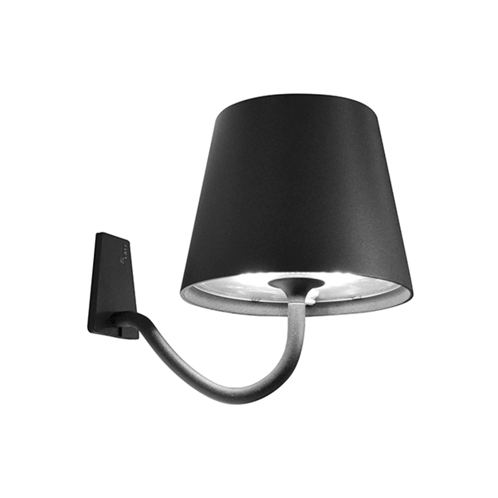 Lampada a led da Parete Poldina Grigio Scuro ricaricabile e dimmerabile con batteria fino a 12 ore