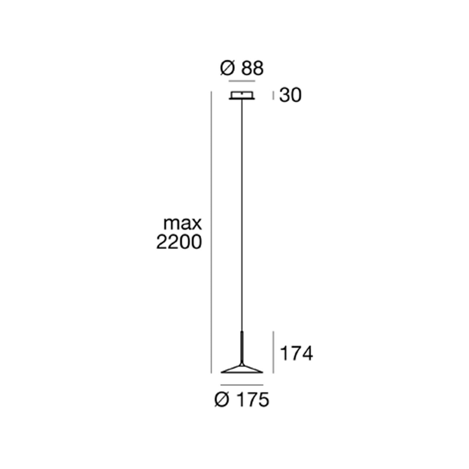 Lineabeta - Lampada minimal LED 3000k a sospensione Ciari in alluminio nero