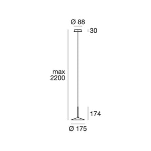 Lineabeta - Lampada minimal LED 3000k a sospensione Ciari in alluminio nero