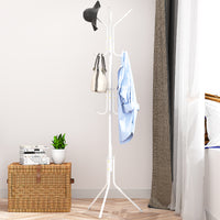 Attaccapanni da Terra Salvaspazio 12 Ganci Stand Appendiabiti a Piantana Bianco