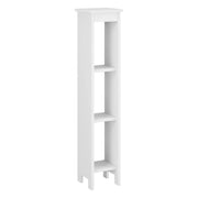 Scaffale a 3 Ripiani 80 x 17 x 17 cm Mobiletto Basso da Bagno Portaoggetti per Ingresso/Corridoio/Sala - Bianco