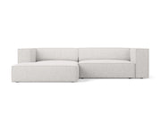 Cosmopolitan Design - Divano angolare sinistro "Arendal" 3 posti in ciniglia grigio chiaro 