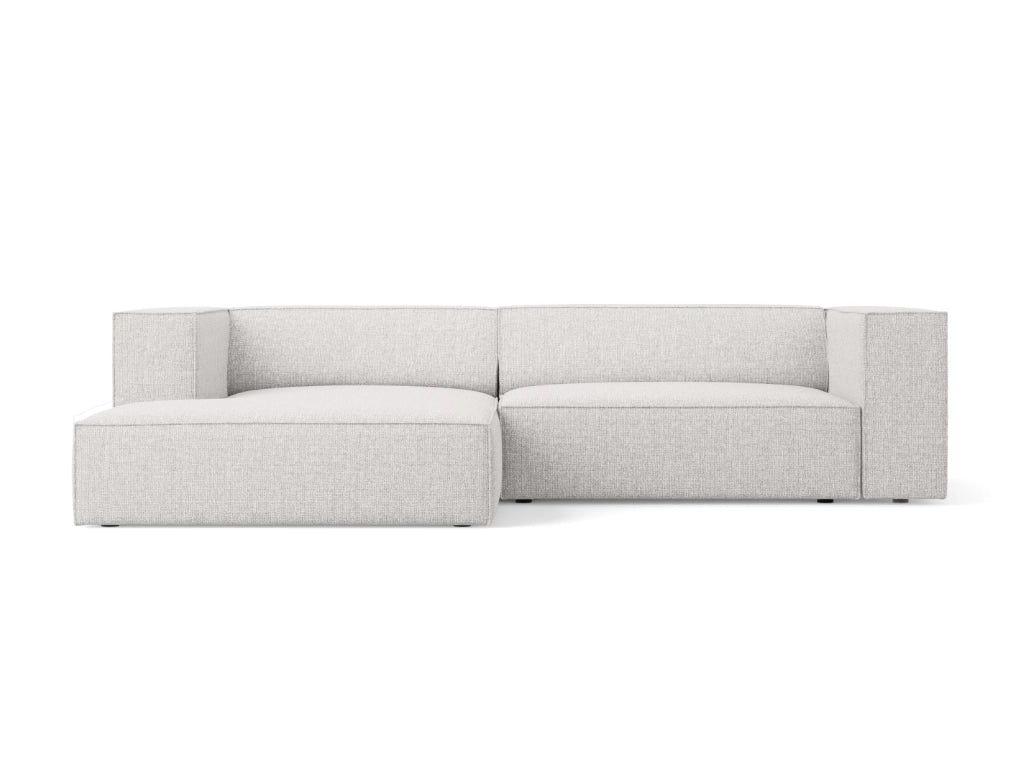 Cosmopolitan Design - Divano angolare sinistro "Arendal" 3 posti in ciniglia grigio chiaro 
