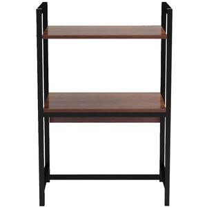 Supporto per Stampante Industrial Scaffale Portaoggetti Multiuso Noce e Nero