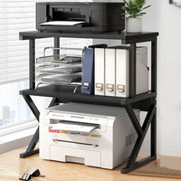 Supporto per Stampante Scaffale Portaoggetti Multiuso Nero Scaffalatura 3 Livelli