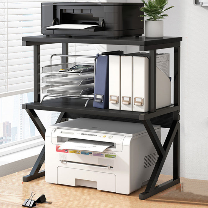 Supporto per Stampante Scaffale Portaoggetti Multiuso Nero Scaffalatura 3 Livelli