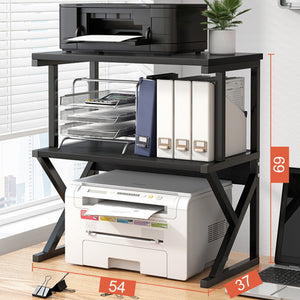 Supporto per Stampante Scaffale Portaoggetti Multiuso Nero Scaffalatura 3 Livelli