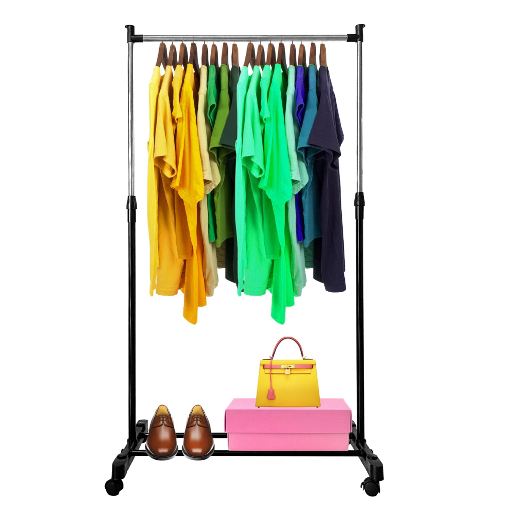 Appendiabiti Donkey Basic in metallo con ruote Nyana Home 92x75x42cm allungabile a 155cm