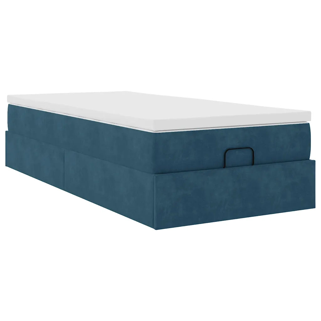 Struttura Letto Pouf con Materasso 80x200 cm Velluto