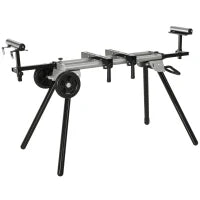 DURHAND Cavalletto Supporto per Sega Troncatrice Universale Estensibile e Pieghevole, Capacità 150kg, Nero e Argento