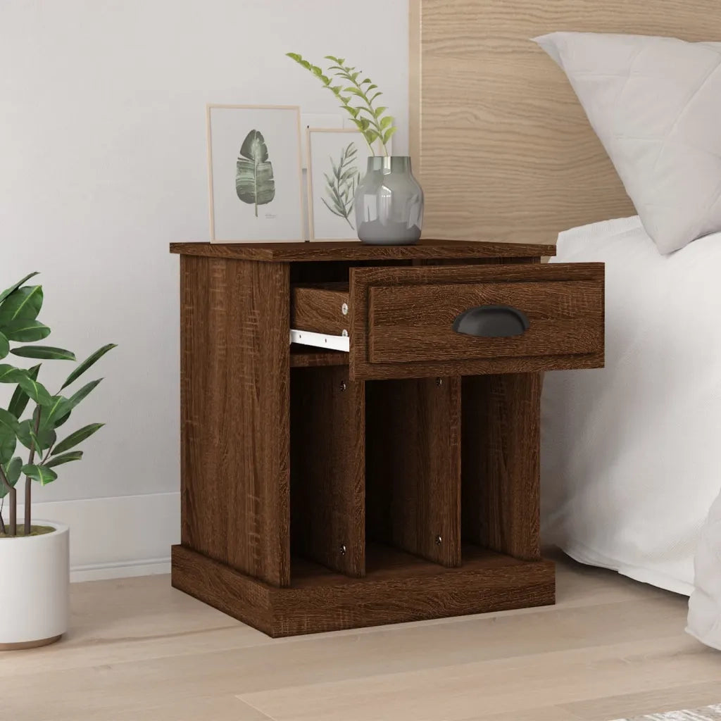 Set di 2 Comodini | Armadio da Notte | Mobiletto da notte Rovere Marrone 43x36x50 cm