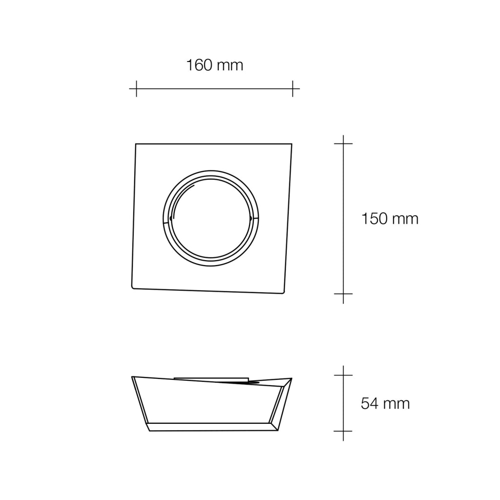 ANCHISE applique a Parete 1 Luce in gesso bianco attacco GX53 l.15x16cm