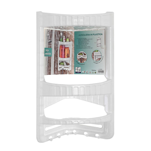 Angoliera per Doccia 3 Ripiani in Plastica Linea Ankora Colore: Bianco