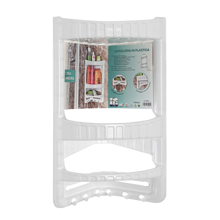 Angoliera per Doccia 3 Ripiani in Plastica Linea Ankora Colore: Bianco
