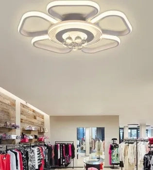 Lampadario da soffitto LED Plafoniera design moderno fiore cristalli IP20 50W luce calda