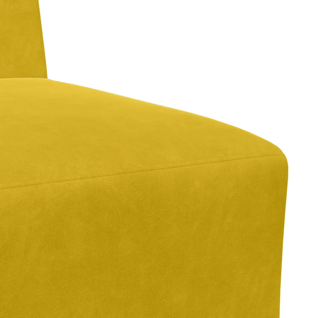 Divano componibile senza braccioli giallo 55 cm in velluto 4108486