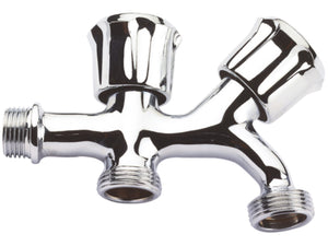 Rubinetto due maniglie attacco lavatrice 1/2x3/4x3/4