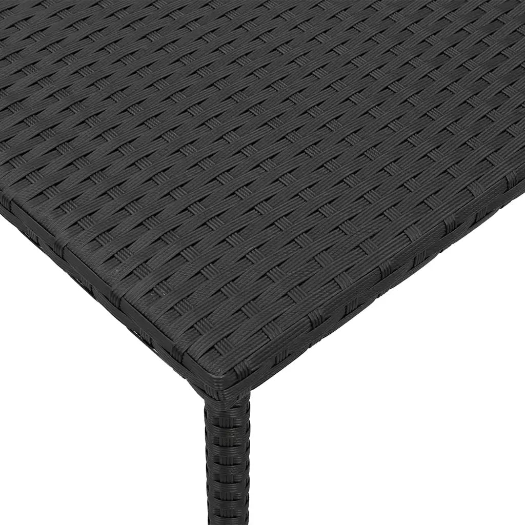 Tavolino da Giardino | Tavolino da esterno Rettangolare Nero 80x40x37 cm Polyrattan