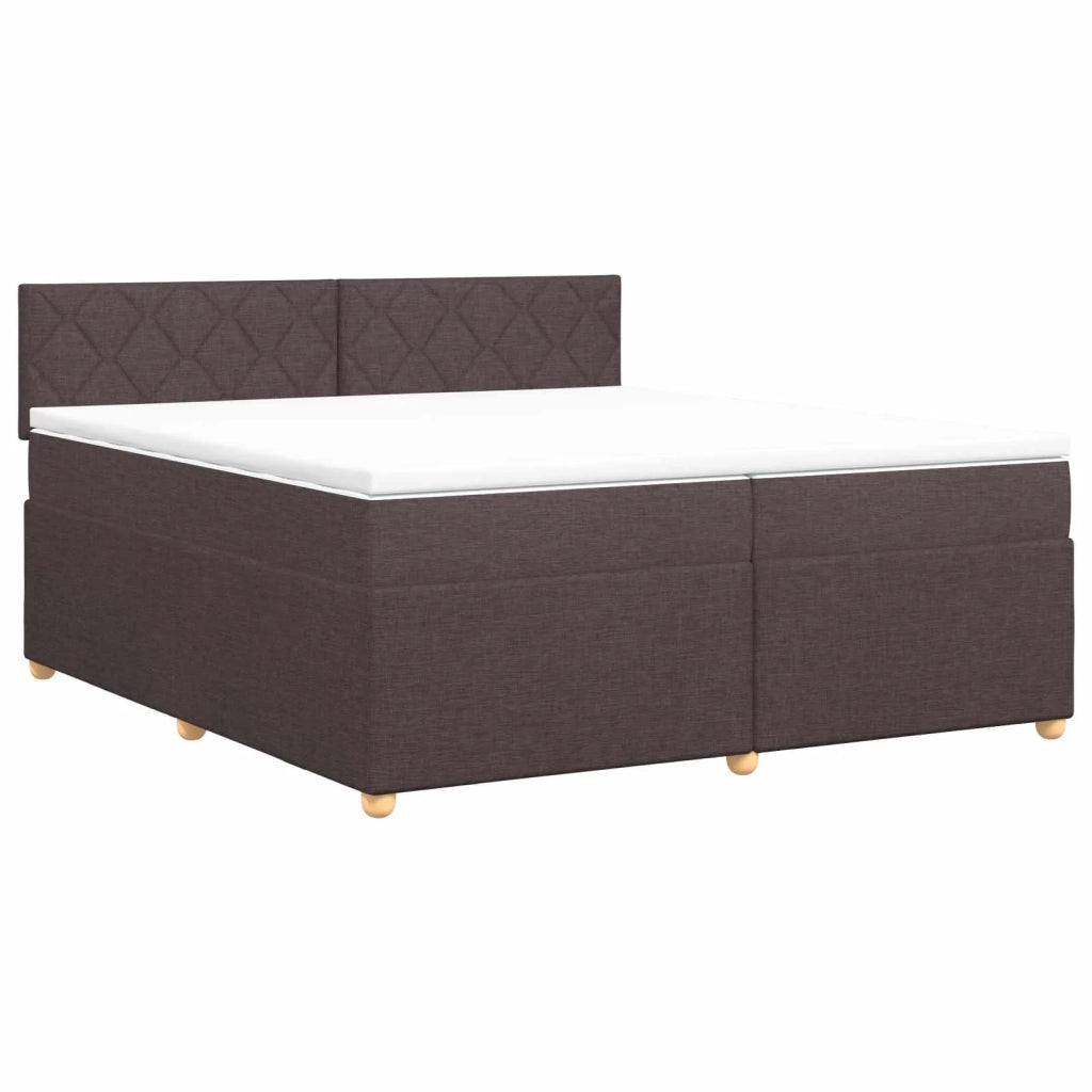 Letto box spring con materasso Marrone Scuro 200 x 200 cm 3451045