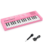 Tastiera pianoforte per bambini elettrica portatile a 37 tasti, Tastiera strumento musicale elettronico educativo Rosa-Tastiere elettriche