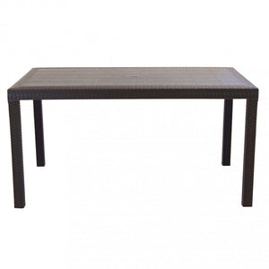 Tavolo Houston 150x90x74 h cm in Wicker Marrone