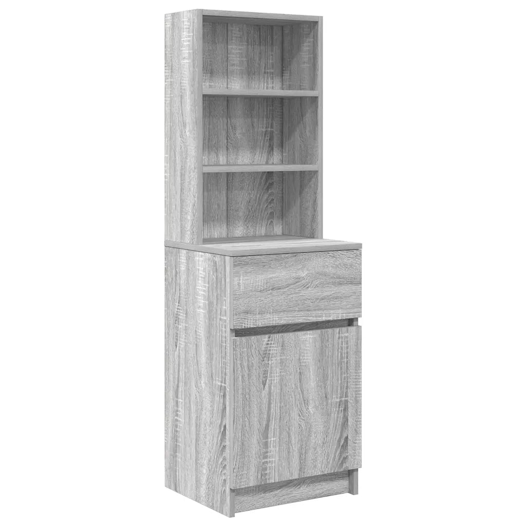 Comodino Grigio Sonoma 39x35x125 cm in Legno Multistrato 861315