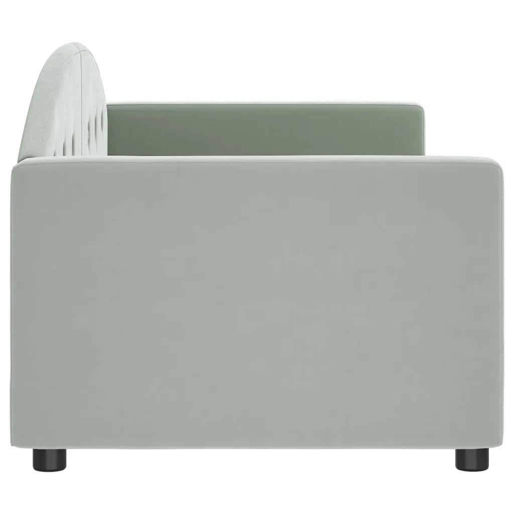 Letto da Giorno Grigio Chiaro 80x200 cm in Velluto