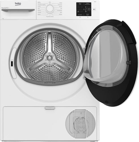 Beko BMTR38W Asciugatrice 8kg, Classe D, Linea Estetica NX, motore asincrono, Display digitale, colore Bianco, oblò Bianco