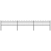Recinzione da Giardino con Parte Superiore ad Anello in Acciaio 504x60 cm Nero 277640