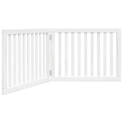 Cancelletto di sicurezza pieghevole per cani a 2 pannelli 160 cm legno di pioppo bianco 02_0023038