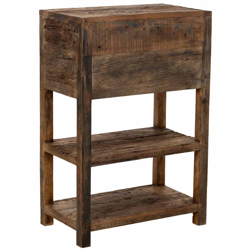 Mobile da ingresso in legno con 5 cassetti marrone, 60x35x90h cm