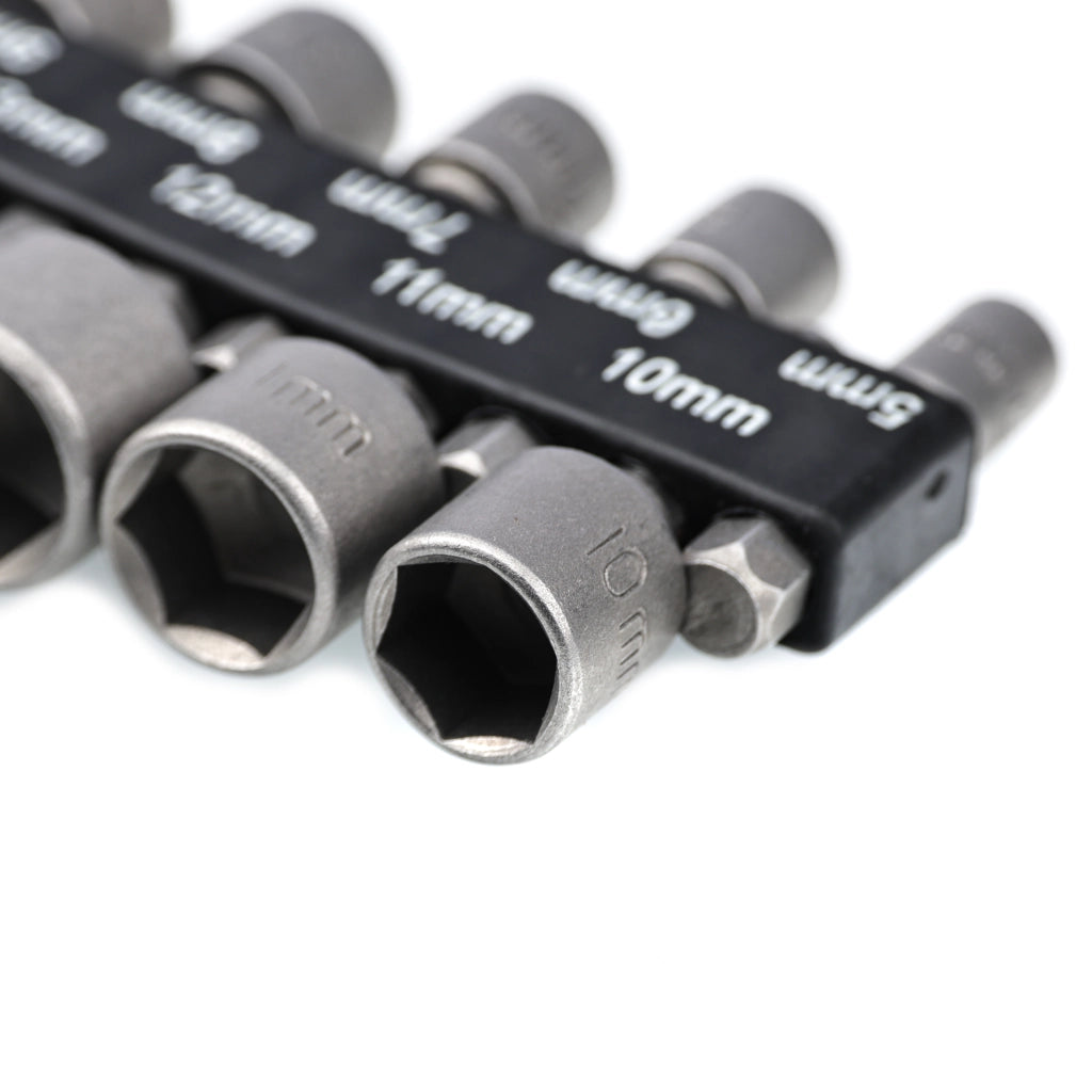 Set di Bussole 5-13 mm con Attacco 1/4" – Acciaio Inossidabile, 9 Pezzi | Compatibile con Avvitatore